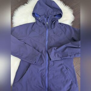 REI Purple Blue Hooded Fleece Lined Jacket S Small Gorpcore Light Spring